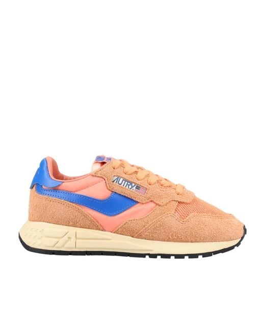 Autry Pink Lace-Up Sneakers