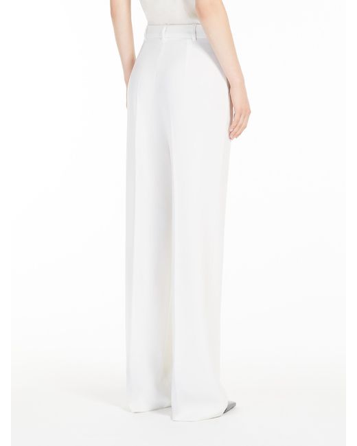 Max Mara White Studio Pleat Detailed Straight Leg Trousers