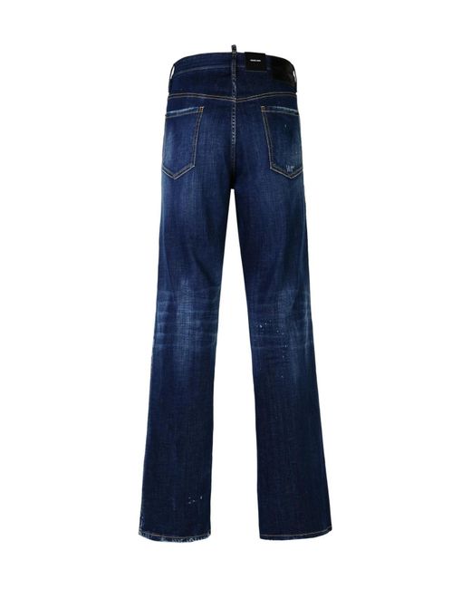 DSquared² Blue Flared Distressed Jeans for men