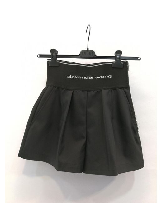 Alexander Wang Black Logo Waistband High-Waist Shorts
