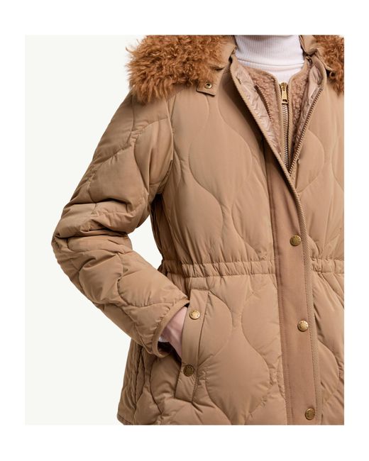 Moncler Brown Quintin 3-In-1 Shearling-Trimmed Short Quilted Jacket