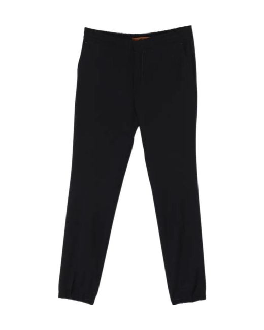 Zegna Black Elastic-Waistband Trousers for men