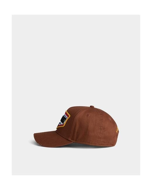 DSquared² Red Logo Patch Baseball Cap for men