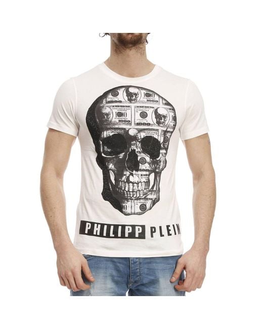 Philipp Plein White Round-Necked Logo T-Shirt for men