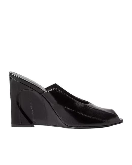 Fendi Black Hagfish Leather Sandals