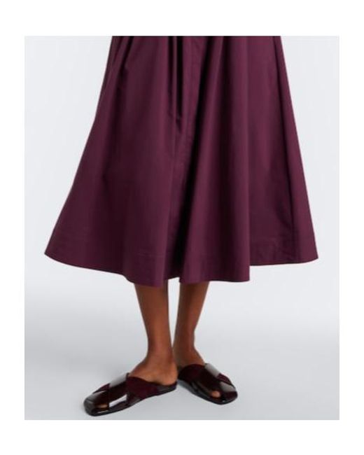 Jonathan Simkhai Purple Jazz Pleated Cotton Poplin Shirt Dress