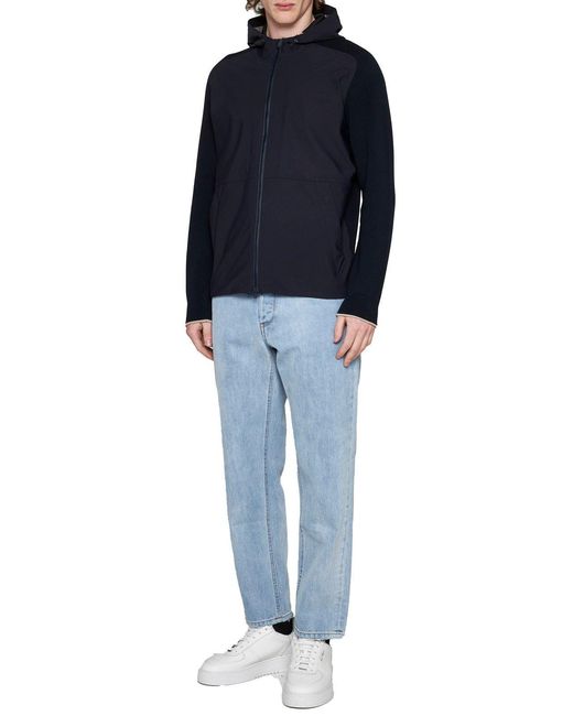 Herno Blue Zip-Up Hooded Jacket for men