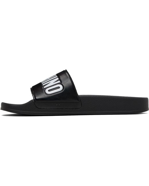 Moschino Black Logo Slippers for men