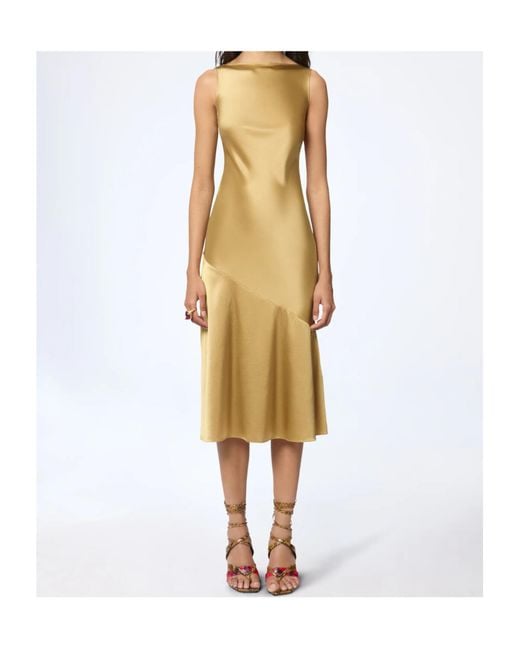 Nina Ricci Yellow Open-Back Midi Dress