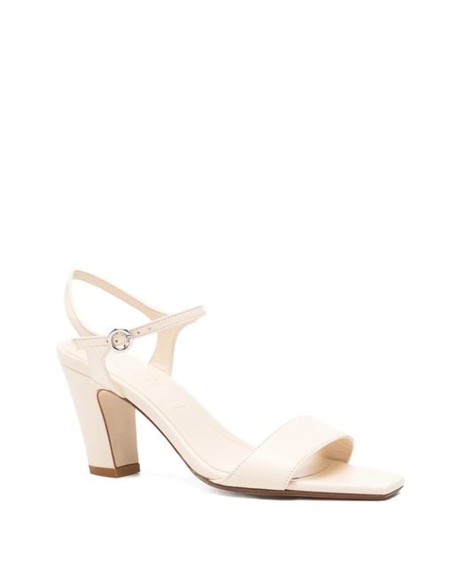 Aeyde White Buckle-Fastening Square-Toe Sandals