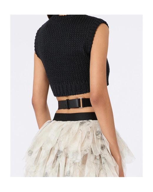 Max Mara Black Sleeveless Knitted Top