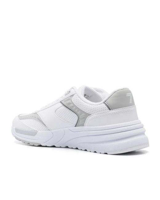 EA7 White Perforated Sneakers for men