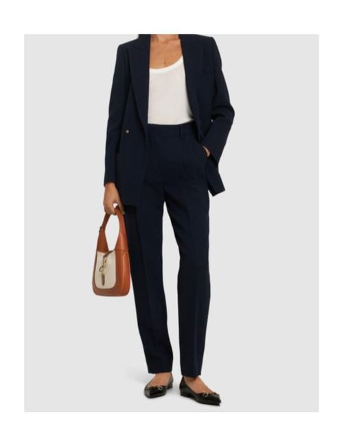 Blazé Milano Blue Fox Straight Wool Pants