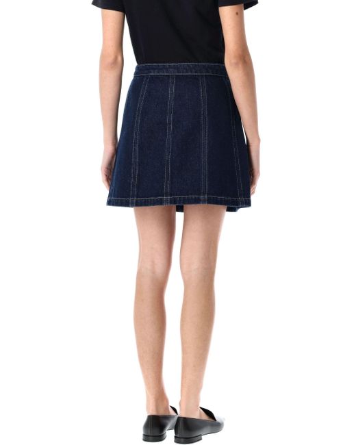 A.P.C. Blue Denim Pipa Mini Skirt