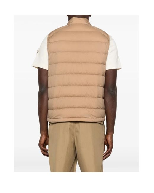 Moncler Natural Barthe Button-Up Padded Gilet for men