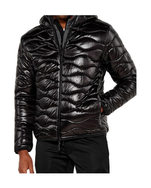 EA7 Black Hooded Cotton Jacket