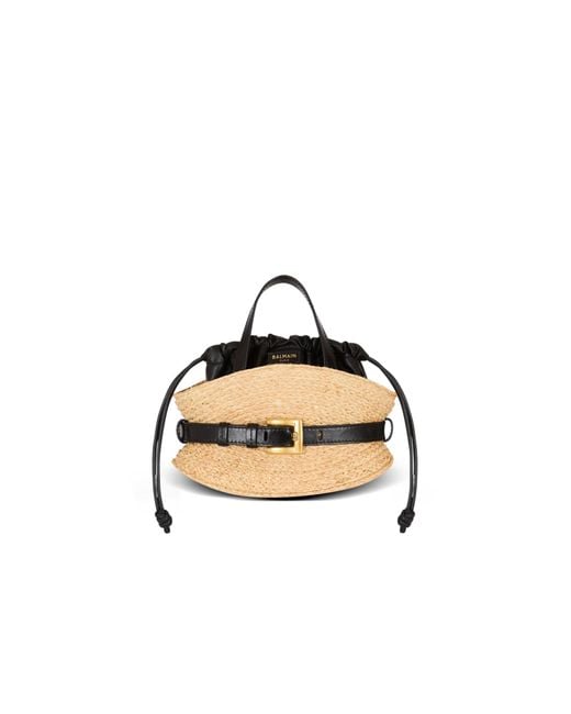 Balmain Metallic Shuffle Drawstring-Fastened Mini Tote Bag