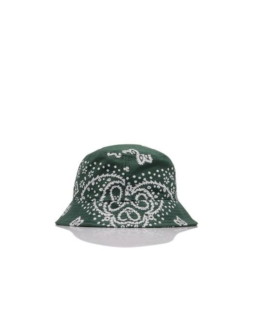 Rhude Green Patterned Fisherman's Hat for men