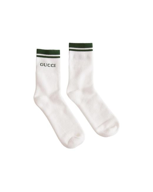 Gucci White Logo Socks for men