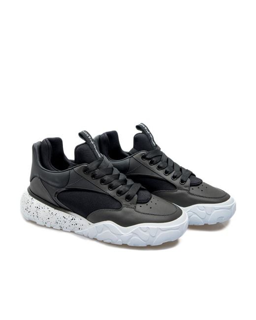 McQueen Black Court Tech Lace-Up Sneakers for men