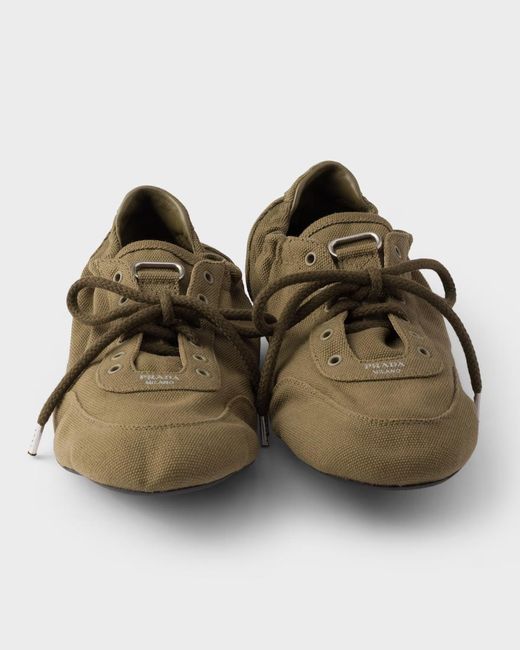 Prada Green Collapse Lace-Up Sneakers