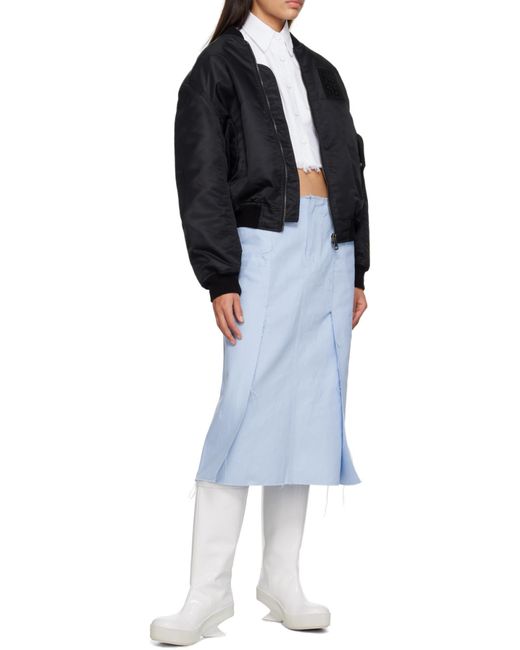 Raf Simons White Frayed Hem Cropped Shirt