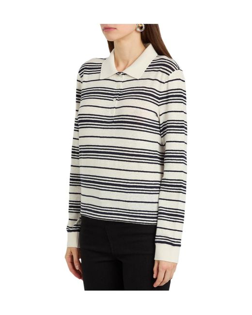 FRAME White Stripe Polo Shirt