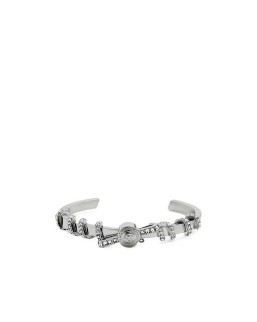 Versace White Embellished Bracelet