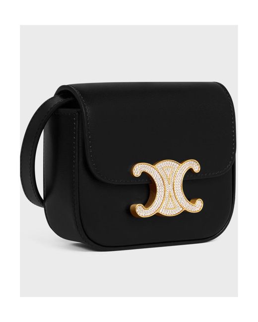 Céline Black Mini Triomphe With Strass Closure