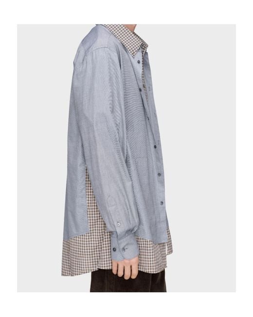 Maison Margiela Gray Double Layer Cotton Shirt for men