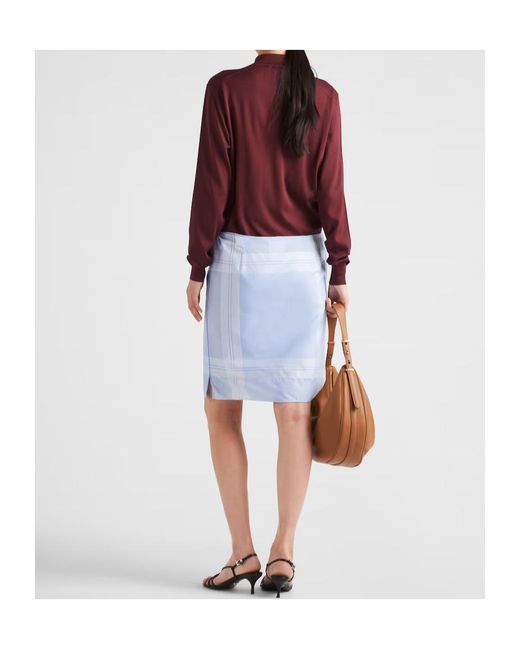 Prada Purple Silk Long-Sleeve Polo Shirt