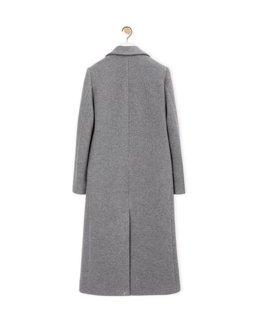 Loewe Gray Single-Breasted Long Coat