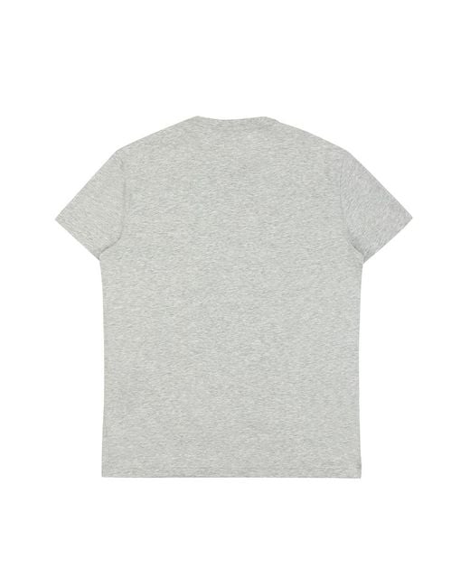 EA7 Gray Logo Printed Round Collar T-Shirt for men