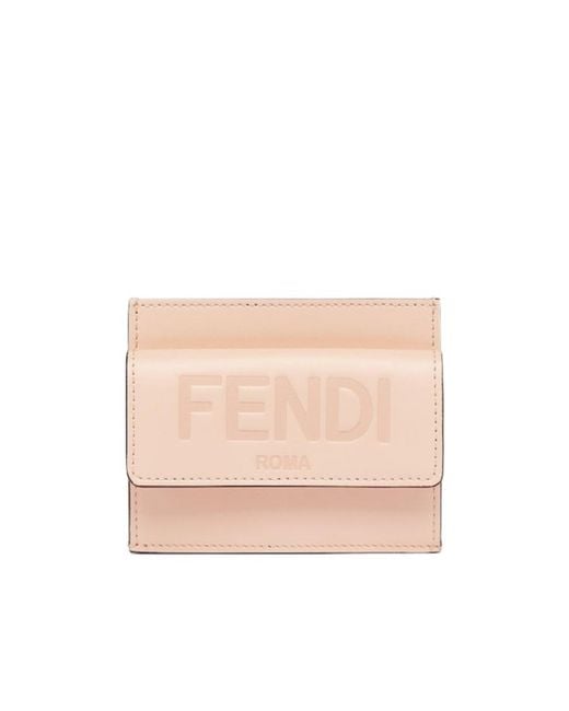 Fendi Natural Embossed Logo Purse