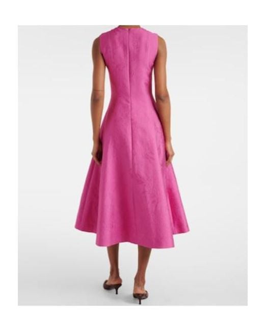 Emilia Wickstead Pink Mara Cloqué Cocktail Dress