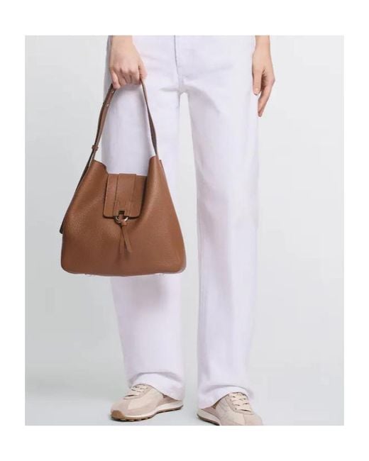 Hogan Brown Trend Hobo Shoulder Bag