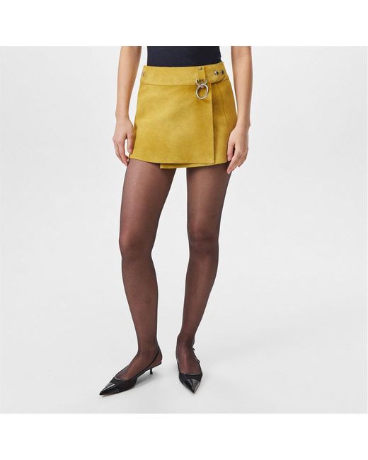Prada Yellow Suede Mini Skirt