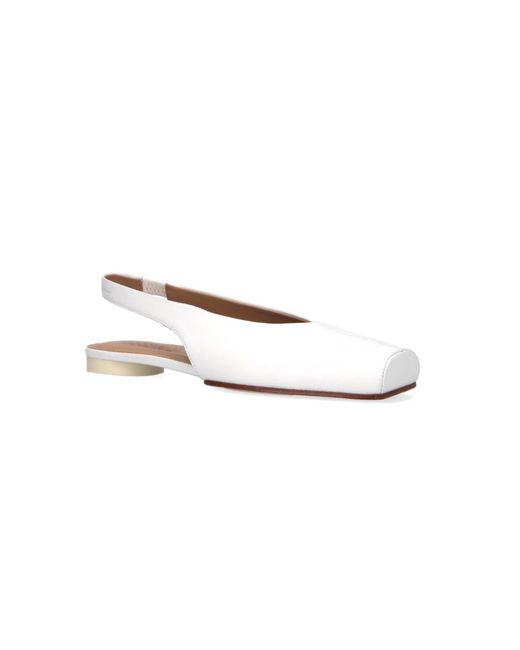 MM6 by Maison Margiela Natural Square Toe Slingback Flat Shoes