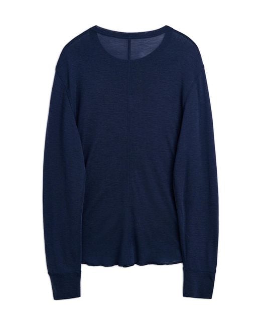 sunflower Blue Wool Long-Sleeved T-Shirt for men