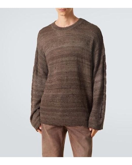 Our Legacy Brown Loose Silk Knit Sweater for men