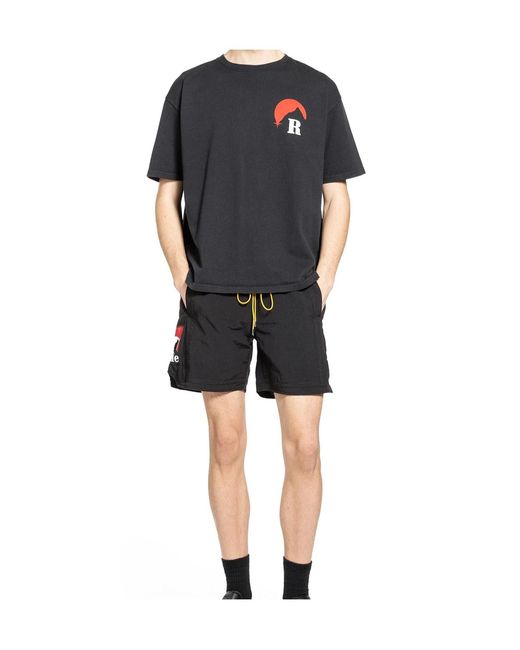 Rhude Black Moonlight Logo Shorts for men