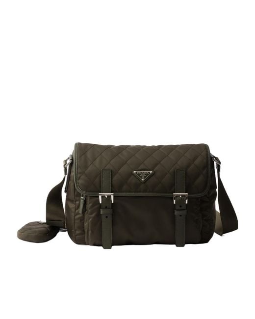 Prada Black Tessuto Quilted Shoulder Bag