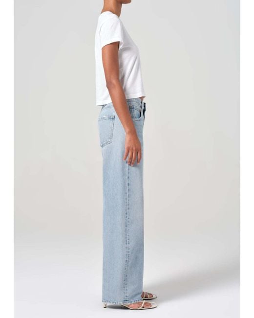 Agolde Blue Mid-Rise Tapered-Leg Jeans