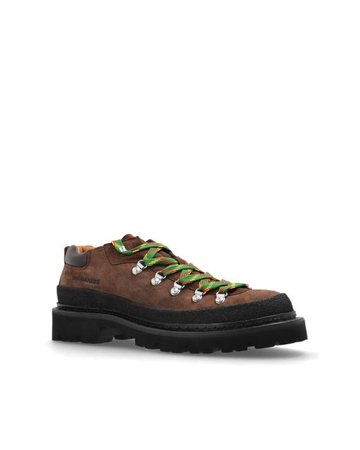 DSquared² Brown Lace-Up Casual Shoes for men