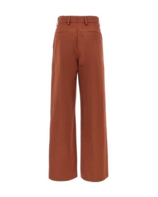 Dries Van Noten Brown Mid-Waisted Taffeta Trousers
