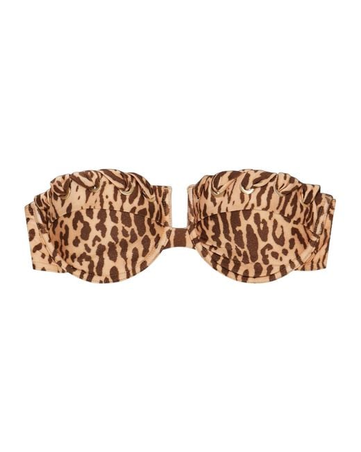 Zimmermann Brown Leopard-Print Bikini Top