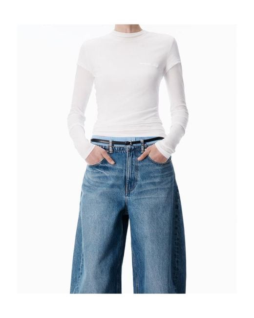 Alexander Wang White Crewneck Long-Sleeved Top