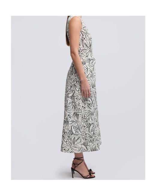 Aspesi White Floral-Print Midi Dress