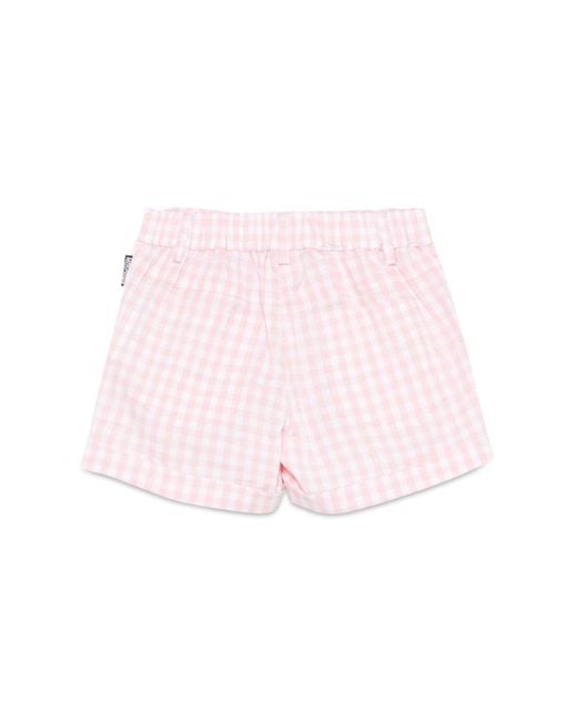Moschino Pink Gingham-Pattern Shorts