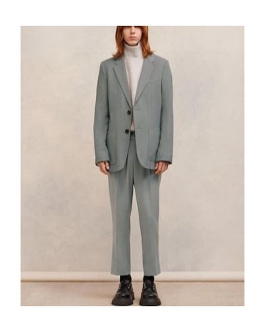 AMI Gray Tailored Single-Breasted Blazer for men